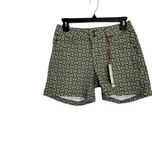 NWT - Sabrina Lauren Women's Olive Green Geometric Print Shorts - Size 8